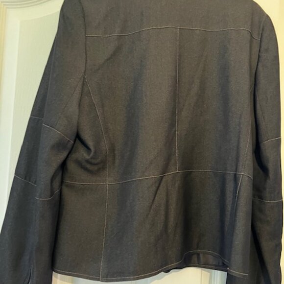 Ladies Charcoal Denim Look Jacket - Picture 5 of 5